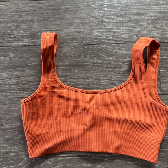Orange Ribbed Workout Set - Picture 3 of 4